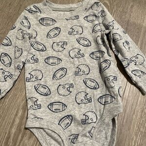 Carter's Blue and Gray Football Print Bodysuit